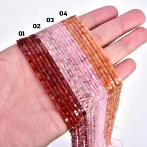 Natural Gemstone Cube Shape Beads Cut Gemstone Beads for Necklace DIY Jewelry Making Gemstone Strands Small Square Cube Beads 2x2mm, GRN381