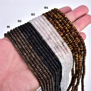 AAA Natural Bronzite Blue Tiger Eye Clear quartz Rondelle Cut Gemstone Beads for Necklace DIY Jewelry Making 4x2mm, GRN386