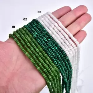 AAA Quality Jade Malachite Moonstone Gemstone Beads, Natural Assorted Rondelle Cut Gemstone Beads 4x2mm, GRN388