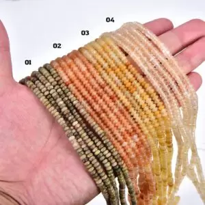 Pink Opal Peach Agate Yellow Agate Quartz Beads, Great quality gemstone Beads, Rondelle Cut Gemstone Beads for Jewelry Making 4x2mm, GRN390