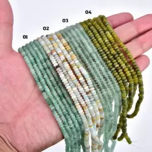 Rondelle Cut Gemstone Beads Elegant and Versatile Green Rutile, Amazonite, Aventurine, Yellow Opal Gemstone for Jewelry Making 4x2mm, GRN391