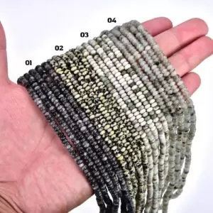 AAA Natural Larvikite Dalmatian Dacite Moss Agate Labradorite Rondelle Cut Gemstone Beads for Necklace DIY Jewelry Making 4x2mm, GRN392