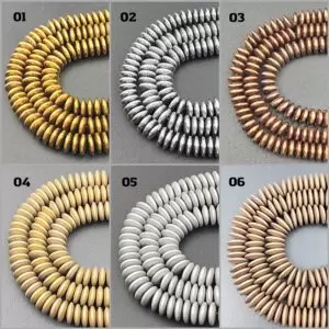 Hematite Beads Grade AAA Natural Gemstone Rondelle Loose Beads 6MM 8MM 10MM 12MM Bulk Lot Options ORG190
