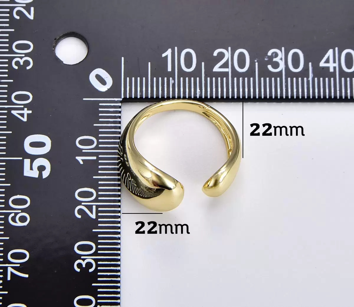 Chubby Geometric Claw Open Band Ring, Chubby Geometric Claw Open Band Ring, Stacking Ring, Simple Gold Ring, Statement Ring, RG187 - Image 3