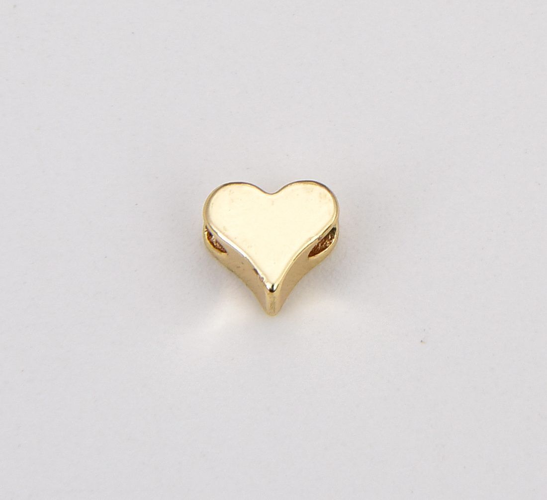 Dainty Heart Spacer Beads, Gold Filled Love Heart Beads, Heart Spacer  Bracelet Connector for Bracelet Jewelry Making Supply, BD151