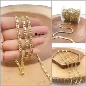 Gold Scroll Unfinished Bulk Chain, Gold Filled Unique Chain by Foot, Wholesale Elegant Chain for Jewelry Making, 11x4mm, CH316