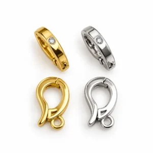 Gold Filled CZ Charm Holder, Hinged Pendant Bail Connector, Opening Jewelry Clasp for Necklace Bracelet Making Supplies, CL554