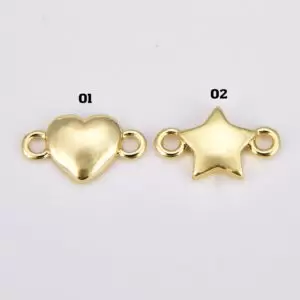 Dainty Love Heart Charm Connector, Gold Filled Star Pendant Connector, Heart Star Charm Connector for Jewelry Making Supply, 9x9mm, CN469