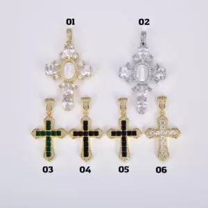 Gold Filled Cross Charm with Virgin Mary Shell Pearl Centerpiece, Minimalist Religious Charm, CZ Micro Pave Catholic Cross Charm, CP_Batch85