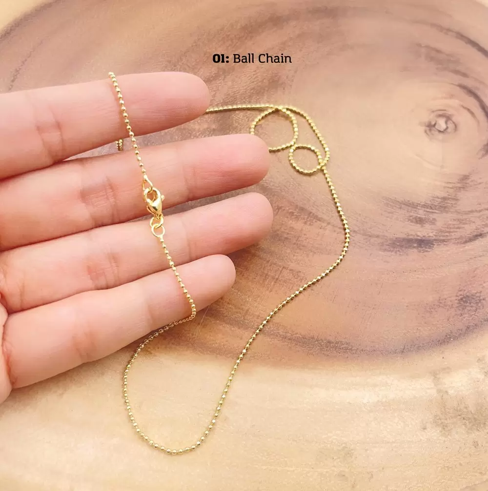18" Ball Bead Chain, Box Chain, Rolo Cable Chain, 18 Inch Gold Filled Layering Chain, Wholesale Bulk Roll Chain for Jewelry Making, CH317 - Image 7