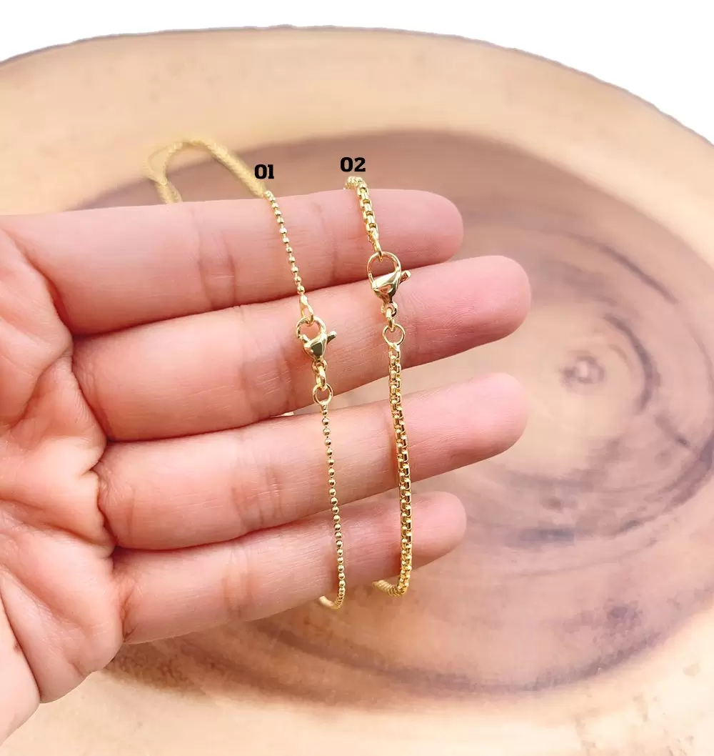 18" Ball Bead Chain, Box Chain, Rolo Cable Chain, 18 Inch Gold Filled Layering Chain, Wholesale Bulk Roll Chain for Jewelry Making, CH317