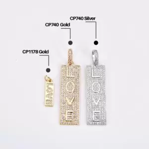 18K Gold Filled Love Charm, Gold Love Charm, Love Charm Pendant, Love Charms, CZ Micro Pave Love Charms, CP_Batch86