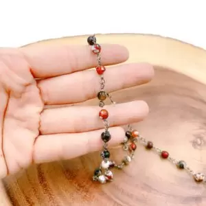 Agate Beaded Chain, Wholesale Bulk Roll Beaded Chain in Gunmetal for Necklace Bracelet Jewelry Making, 6mm, CH207