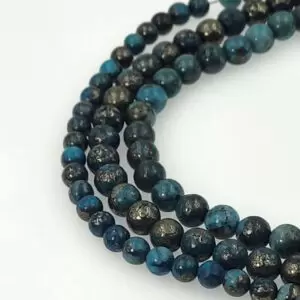 Turquoise Green Pyrite Bead, Natural Iron Pyrite Round Beads, Pyrite Stone Bead, Gemstone beads, AA Grade, 15.5" Full Strand,6/8/10/12mm, PRP844