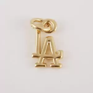 LA Initial Baseball Fan Charm, Los Angeles Necklace Charm in Gold Filled, LA Necklace, LA Necklace, 12x7mm, CP1670