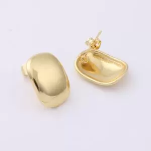 1 pair Mini Dome Stud Earrings, Gold Filled Hoops Earrings, Simple Minimalist Geometric Earrings, Gift For Her, 20x8mm, ER274