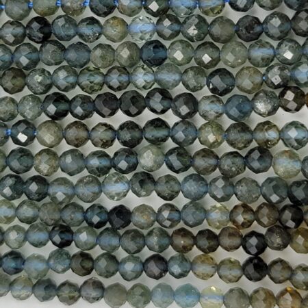 Natural Green Tourmaline Faceted ,3mm Round Faceted Beads, Diamond Cut Gemstone, 15.5" Full Strand PRP561