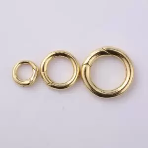 Dainty Gold Spring Gate Ring, Pull Gate Ring, Round Circle Ring, Gold Filled Clasp for Charm Holder Connector, CL557