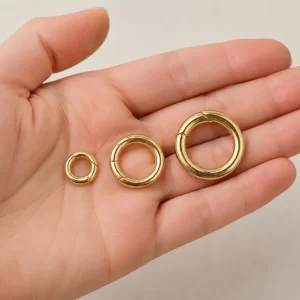 Gold Filled Round Spring Ring Clasp, Smooth Jewelry Making Finding, Necklace Bracelet Connector, Jewelry Making Supply, CL557