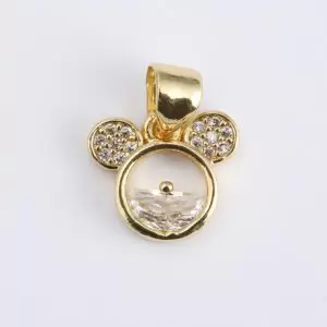 Dainty Mouse Head Charm, Gold Filled CZ Micro Pave Mouse Pendant for Necklace Bracelet Earrings Jewelry Making Supply, CP1937