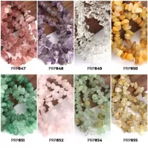 Gemstone Chip Beads Strand, Crystal Chip Beads for Bracelets, Gift For Her, Rose Quartz/Amethyst/Strawberry Quartz/Citrine/Aventurine PRP847