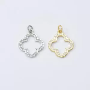 Four Leaf Clover Charm, Silver Clover Charm, Good Luck Charm, Lucky Charm Pendant for Necklace Bracelet Earrings Component, CP1782