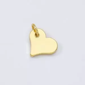 Plain Small Heart Charm, Gold Filled Heart Mini Add-On Charm Pendant for Necklace Bracelet Jewelry Making Supply, 12x11mm, CP1950