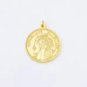 Gold Filled Replica Ancient French Coin Charm Pendant for Necklace Bracelet Jewelry Making, CP1954