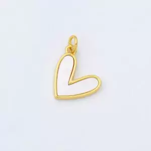 Mother Of Pearl Tiny Heart Charm, Gold Filled Heart Shell Pearl Pendant for Necklace Bracelet Earrings Jewelry Making Supply, CP1956