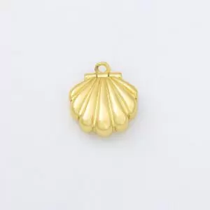 Gold Filled Seashell Locket Charm, Pearl Ocean Shell Pendant for DIY Necklace Bracelet Making, Beach Coastal Gift Jewelry Supply, CP1959