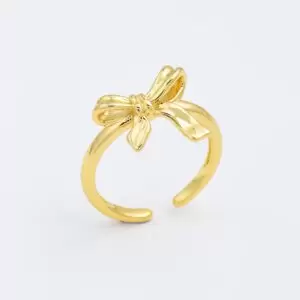 Gold Filled Ribbon Bow Ring, Minimalist Adjustable Ring, Everyday Stacking Ring, Gift for Her, RG202
