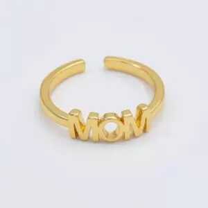 Dainty Mom Word Ring, Gold Filled Adjustable Minimalist Ring, Mothers Day Gift, Everyday Stacking Ring, Gift for Her, RG204
