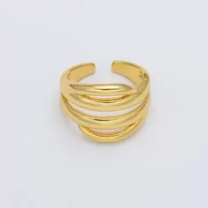 Multi Layer Ring, Gold Filled Open Adjustable Ring, Unique Design Ring, Minimalist Ring,  Everyday Stacking Ring, 22x22mm, RG206