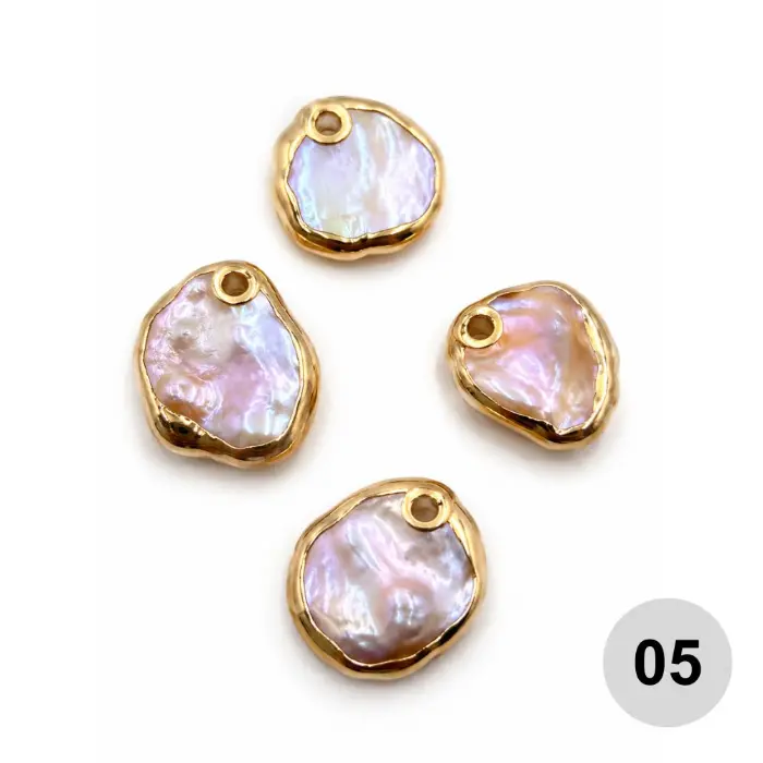 Electroplated Natural Baroque Pearl Charm, Gold Natural Pearl Drop Pendant for Necklace Bracelet Jewelry Making Supply, CP2148 - Image 2