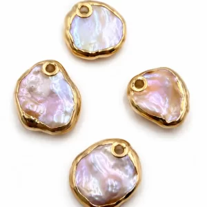 Gold Filled Freshwater Pearl Charm, Baroque Pearl Pendant, Pearl Drop Charm, Irregular Pearl Jewelry Finding, Necklace Bracelet DIY, CP2148 #05