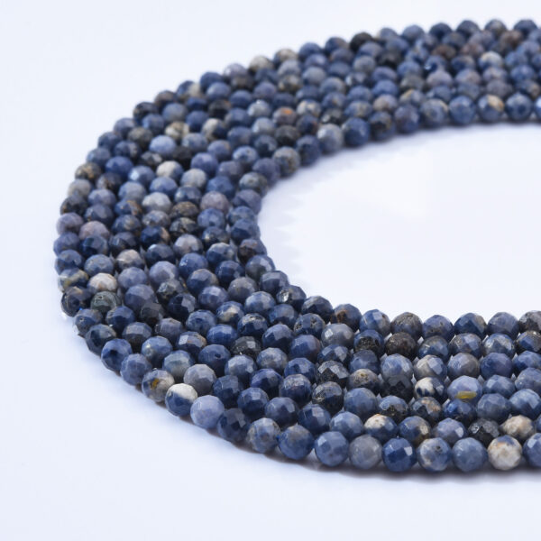 Blue Sapphire Genuine Natural Multi-Color Gemstone, Grade AAA 4mm, Faceted Round Loose Beads, 15.5" Full Strand PRP1033