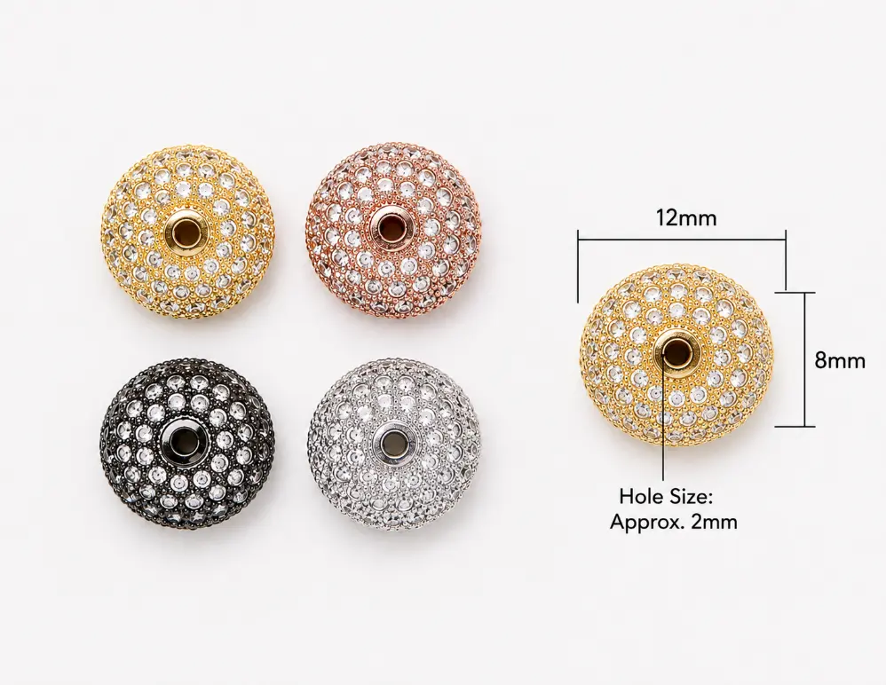 Gold Filled CZ Bead, Crystal Rondelle Spacer Bead, Rhinestone Bead, Sparkle Jewelry Finding, DIY Bracelet Bead, Necklace Bead, BD705 - Image 7