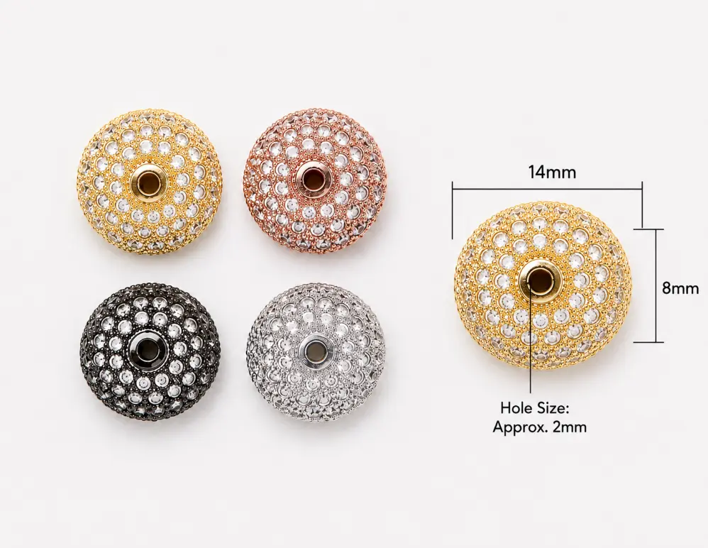 Gold Filled CZ Bead, Crystal Rondelle Spacer Bead, Rhinestone Bead, Sparkle Jewelry Finding, DIY Bracelet Bead, Necklace Bead, BD705 - Image 8