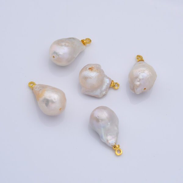 Gold Filled Freshwater Pearl Charm, Baroque Pearl Charm Big Bold Freeform Pearl Charm Pendant, CP2186