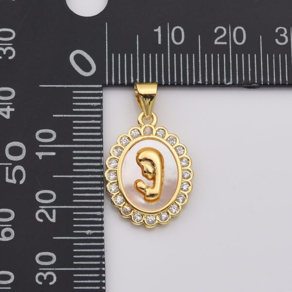 Shell Pearl Praying Virgin Mary Medallion Charm, Gold Filled Virgin Mary Pendant, Catholic Charm, Lady Of Guadalupe Pendant, CP2194 - Image 4