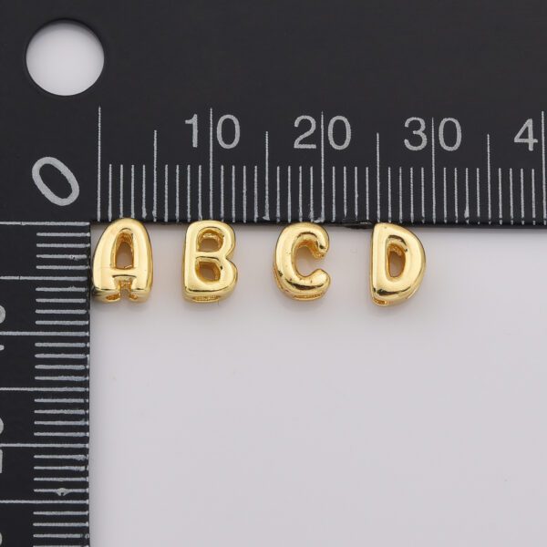 Gold Filled Alphabet Balloon Initial Charm, Dainty Puffy Letter Charm Necklace Bubble Font Style Necklace Bracelet, CP2197 - Image 3