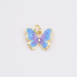 Dainty Colorful Enamel Butterfly Charm, Gold Filled Monarch Butterfly Pendant for Necklace Bracelets Earring Jewelry Making Supply, CP2199