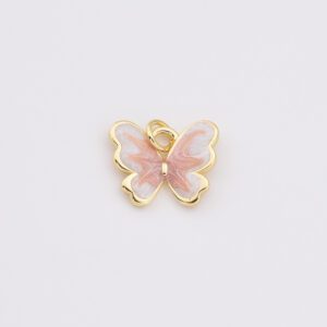 Dainty Colorful Enamel Butterfly Charm, Gold Filled Monarch Butterfly Pendant for Necklace Bracelets Earring Jewelry Making Supply, CP2203