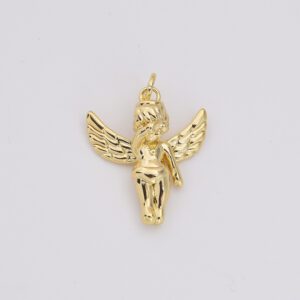 Weeping Baby Cherub Angel Charm, Gold Filled Angel Pendant, Valentine Love Charm for Neklace Bracelet Jewelry Making Supply, CP2207