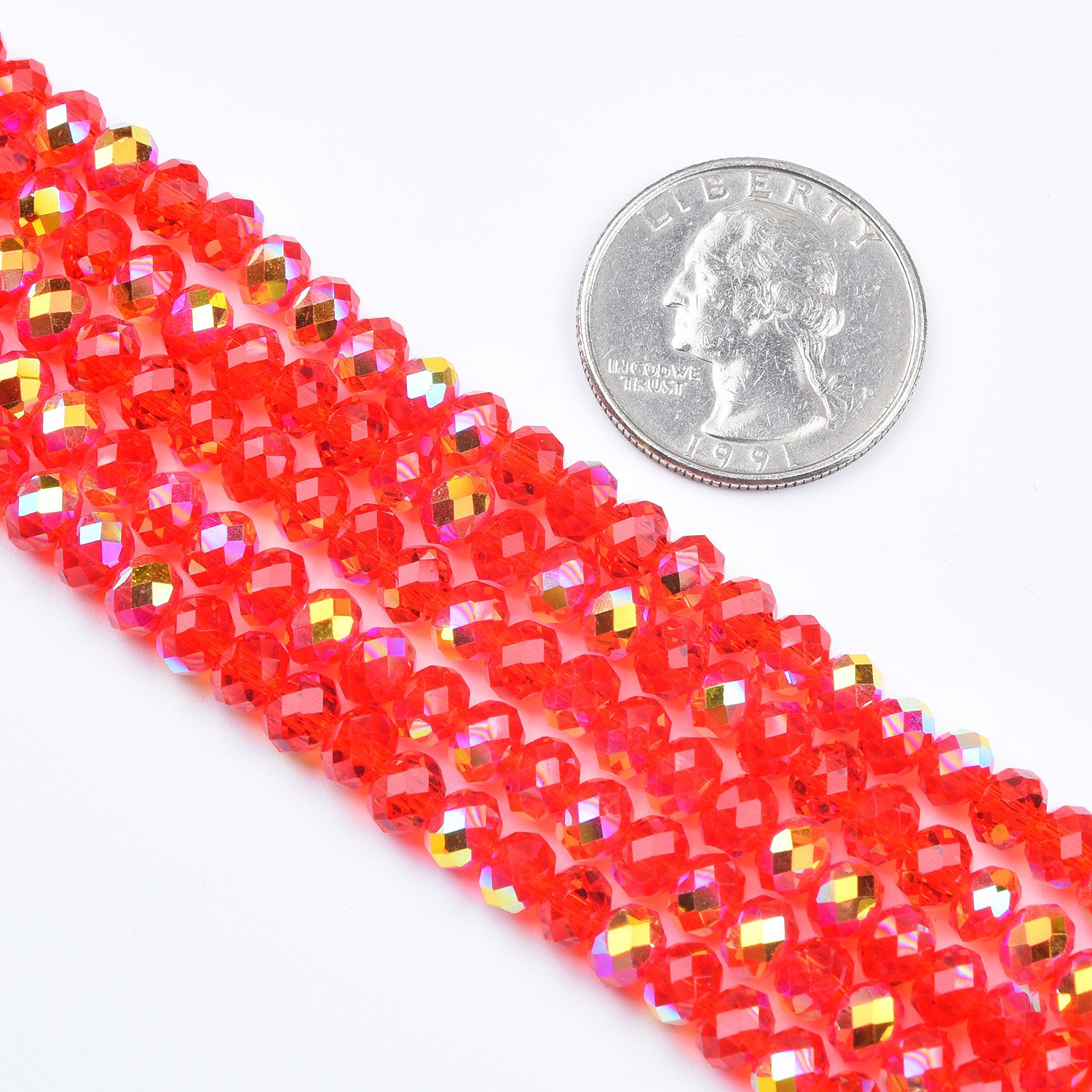 Round Faceted Beads Classic Round Crystal Glass Beads Fashion Jewelry Beads Findings Charm Beads 6mm 14-20" Strand ORG223 - Image 2