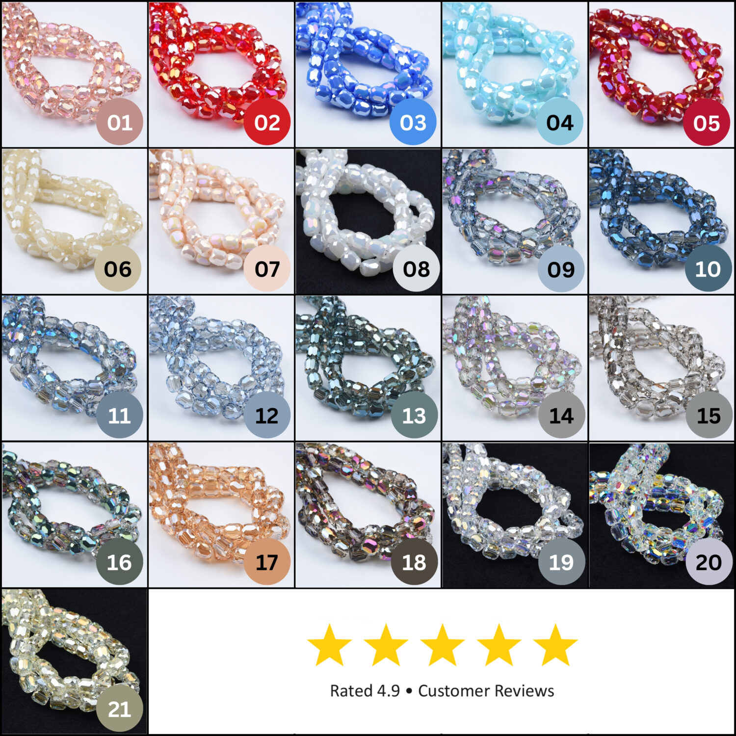 Cylinder Shape 8mm Shiny Colorful Faceted Crystal Glass Loose Beads For Jewelry Making DIY Crafts Findings 14-20" Strand ORG224