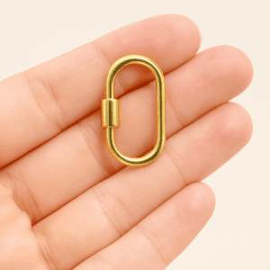 Gold Filled Oval Lock Charm, Chunky Clasp Connector for Necklace Bracelet, Modern Jewelry Making Supply, Gift for Her, DIY Craft, CL370