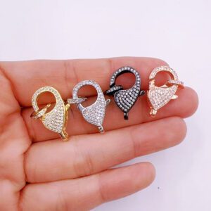 Gold Filled Teardrop Lobster Claw Clasp, CZ Micro Pave Connector Lock for Necklace Bracelet, DIY Jewelry Making Supply, Gift for Her, CL461M