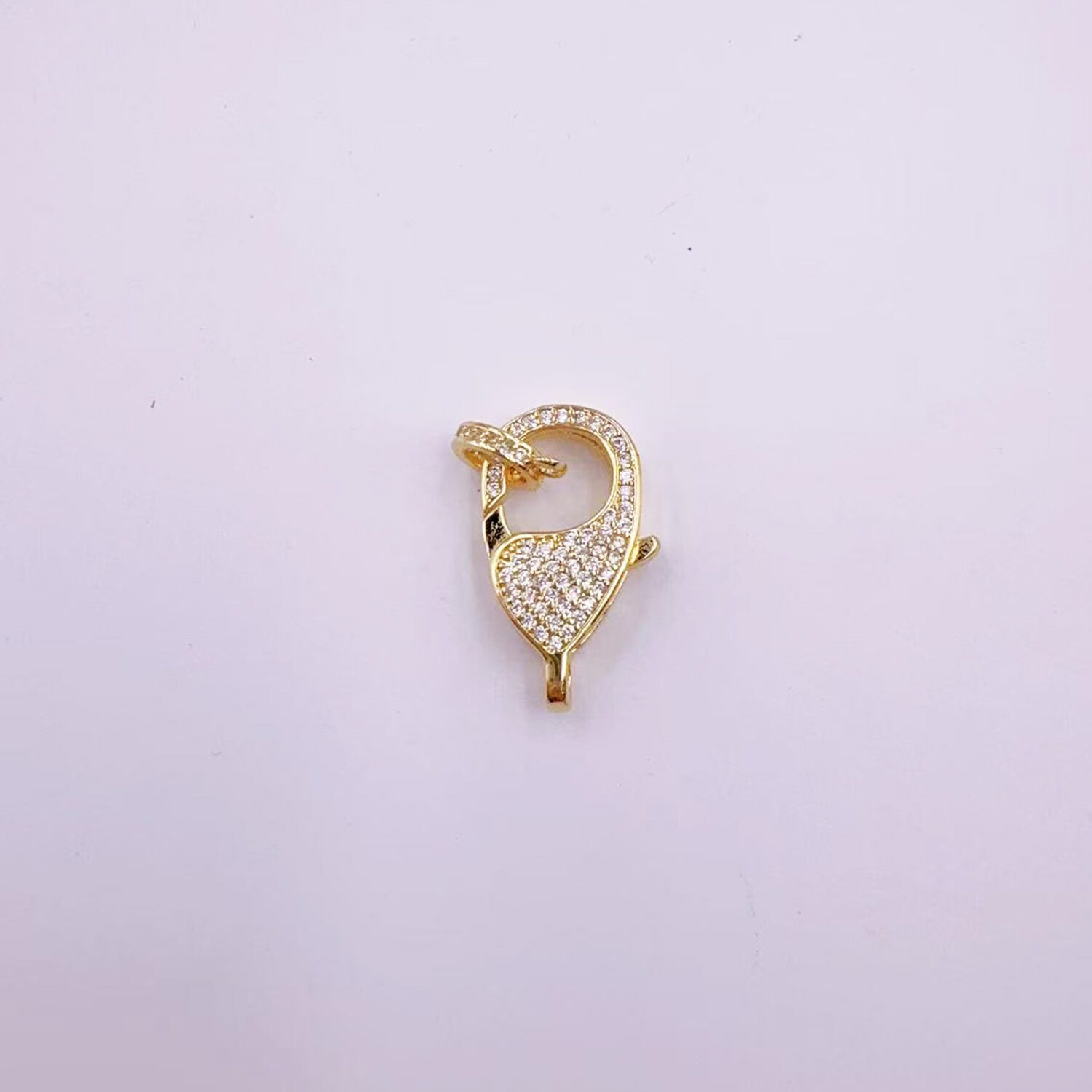 Gold Filled Teardrop Lobster Claw Clasp, CZ Micro Pave Connector Lock for Necklace Bracelet, DIY Jewelry Making Supply, Gift for Her, CL461M - Image 2