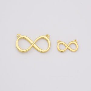 Gold Filled Infinity Connector Charm, DIY Bracelet Necklace Jewelry Making Supply, Minimalist Figure 8 Symbol of Love and Eternity, CN493